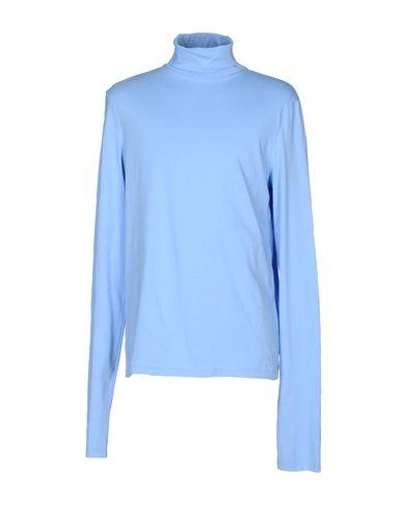 Shop Msgm T-shirts In Sky Blue