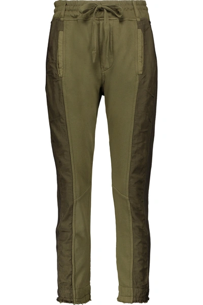 Haider Ackermann Grosgrain-trimmed Paneled Cotton And Satin-twill Track Pants