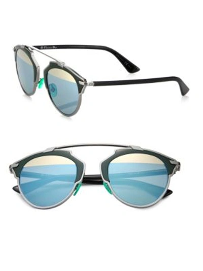 Dior So Real 48mm Pantos Sunglasses In Green-blue