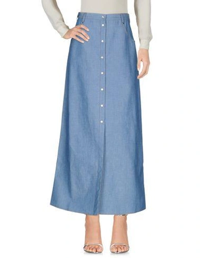 Shop Alessandra Rich Long Skirt In Blue
