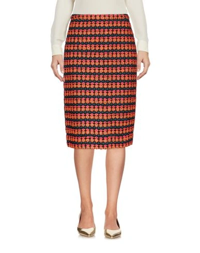 Jcrew Knee Length Skirt In Orange