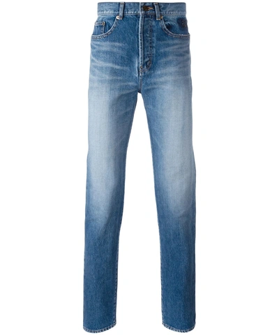 Saint Laurent Men&#39;s  Blue Cotton Jeans'