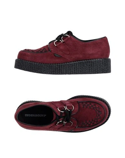 Shop Underground Laced Shoes In Garnet