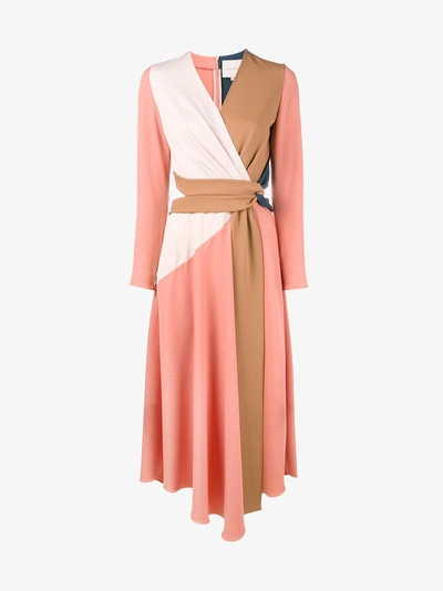 Shop Roksanda Himera Wrap Dress In Pink/purple