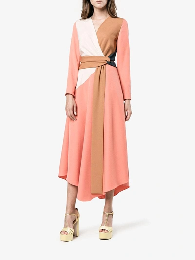 Shop Roksanda Himera Wrap Dress In Pink/purple