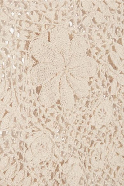 Shop Ulla Johnson Lilia Crocheted Mercerized Cotton Top In Ivory