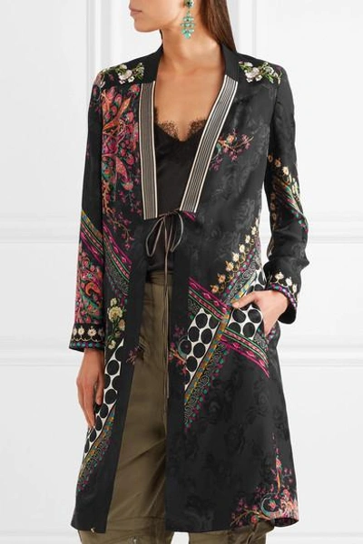 Shop Etro Embroidered Satin-jacquard Jacket