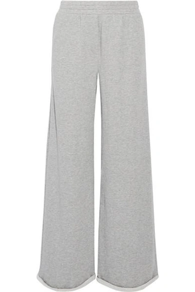 Shop Alexander Wang T Cotton-blend Jersey Wide-leg Pants In Gray