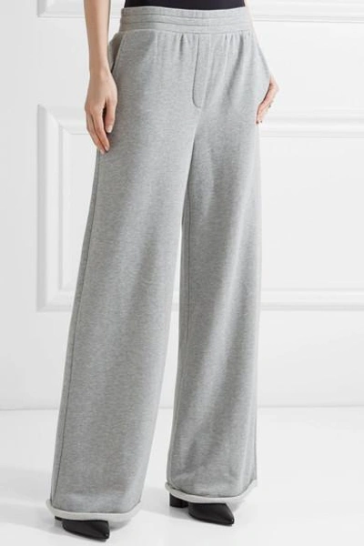 Shop Alexander Wang T Cotton-blend Jersey Wide-leg Pants In Gray