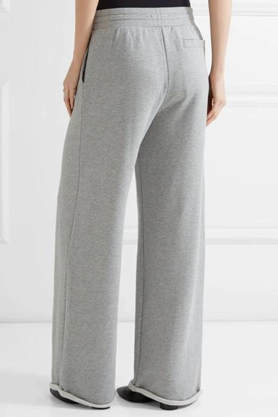 Shop Alexander Wang T Cotton-blend Jersey Wide-leg Pants In Gray