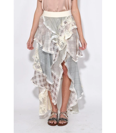Shop Zimmermann Multicolor Spliced 'cavalier' Plaid Skirt