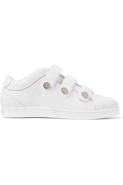 Elskede bjælke Handel Jimmy Choo Ny Leather Grip-tape Sneakers In White | ModeSens