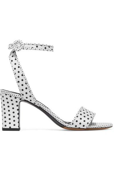 Shop Tabitha Simmons Leticia Polka-dot Twill Sandals