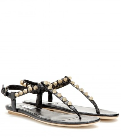 Shop Balenciaga Giant Studded Textured-leather Sandals In Eoir