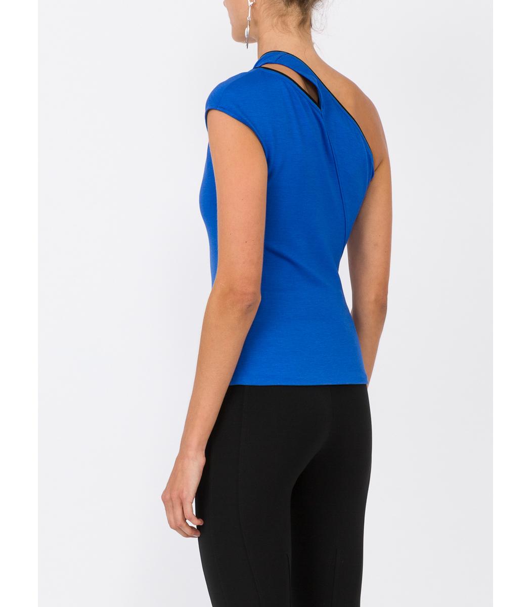 blue one shoulder top