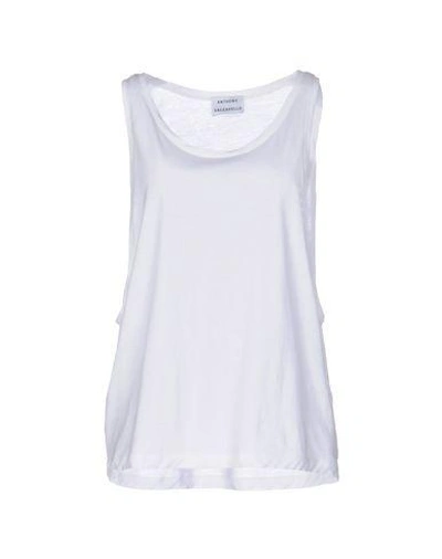 Shop Anthony Vaccarello Tank Top In White