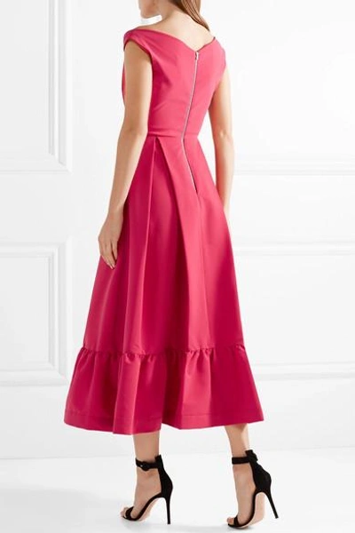 Shop Preen By Thornton Bregazzi Palmer Pleated Stretch-crepe Midi Dress