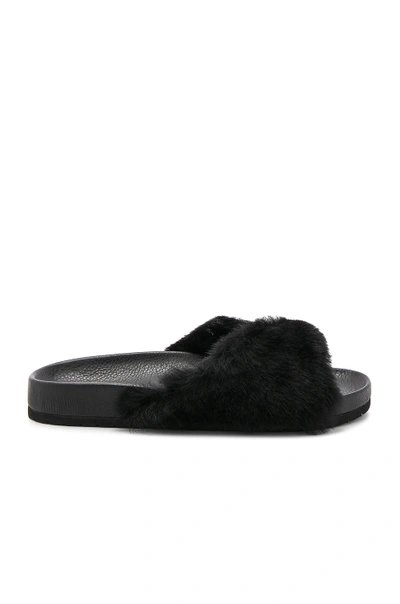 Shop Vince Garrison Sheep Fur Slide In Black