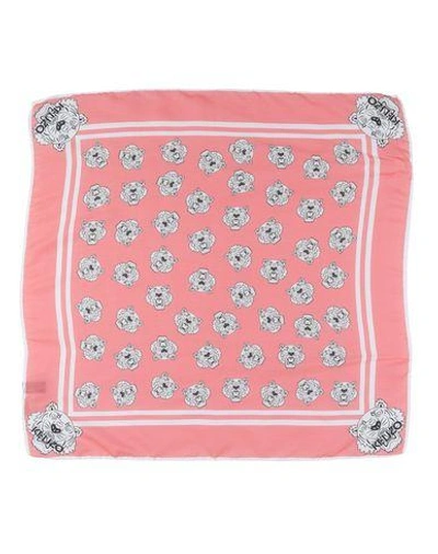 Kenzo Square Scarf In Salmon Pink