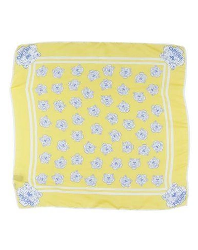 Shop Kenzo Square Scarves In Yellow