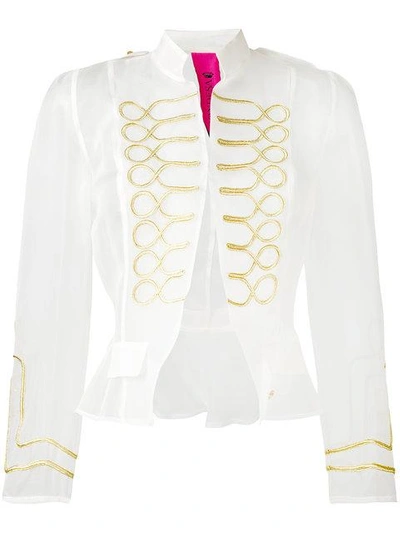 Shop La Condesa Borgan Military Jacket In White