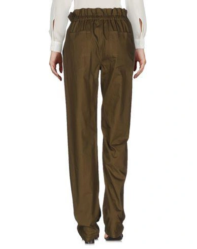 Shop Adam Lippes Casual Pants In Military Green