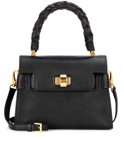 Shop Miu Miu Leather Shoulder Bag In Eero