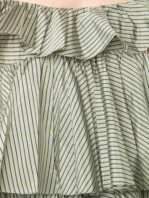 Tome Striped Frill Detail Blouse - Green | ModeSens
