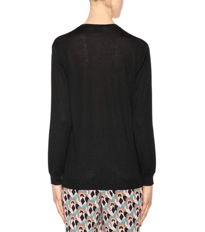 Shop Prada Virgin Wool Sweater In Black