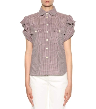 Shop Chloé Wool And Cotton Top In Multicoloured