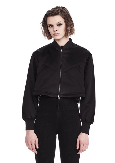 Shop Alexander Wang Water Resistant Cropped Bomber In Black