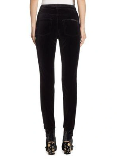 Shop Dolce & Gabbana Slim Velvet Pants In Black