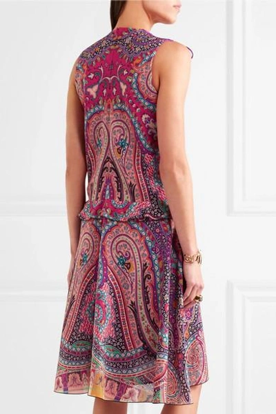 Shop Etro Ruffled Floral-print Silk Dress