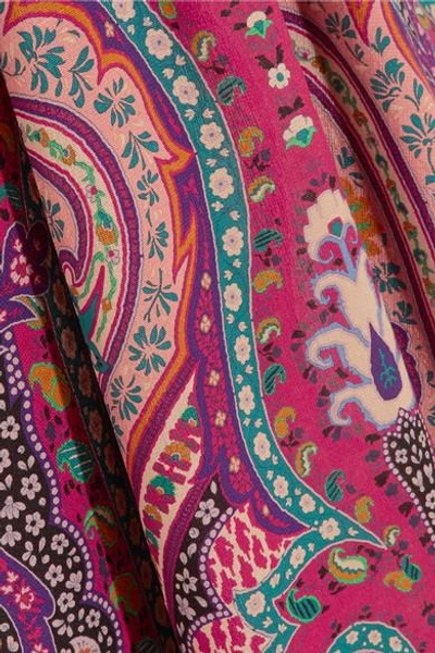 Shop Etro Ruffled Floral-print Silk Dress