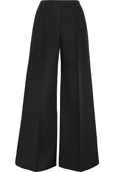 Antonio Berardi Cropped Silk And Cotton-blend Twill Bootcut Pants In Black