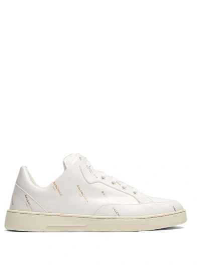 Balenciaga Logo Leather Lace-up Trainer Sneakers In White | ModeSens
