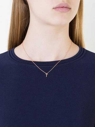 Shop Alinka 't' Pendant Necklace In Metallic