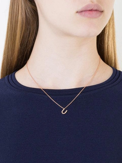 Shop Alinka 'u' Pendant Necklace In Metallic