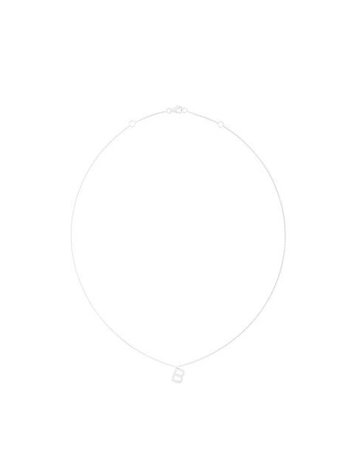 Shop Alinka 'b' Id Necklace In White Gold