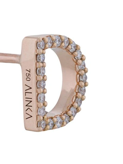 Shop Alinka 18kt ' Id' Rotgoldohrstecker Mit Diamanten In Metallic