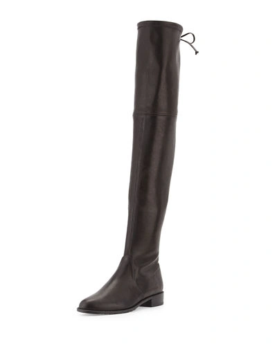 Stuart Weitzman Lowland Stretch-leather Over-the-knee Boot, Black
