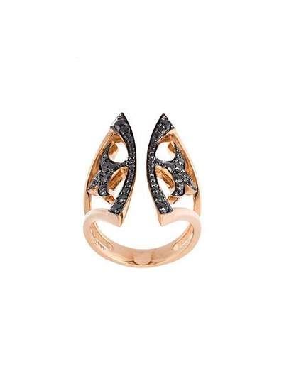 Shop Anapsara Knight Kiss Ring In Metallic