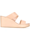 LOEFFLER RANDALL double strap wedge sandals,LEATHER100%