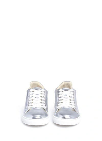Shop Sophia Webster 'bibi' Low Top Embroidered Metallic Leather Sneakers