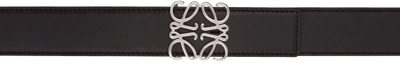 Loewe 40mm Reversible Anagram Leather Belt In Black