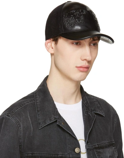 Gucci Men, GG Maxi baseball cap, Black, Patterned, M, Hats, Leather