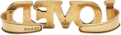 Shop Gucci Gold 'loved' Palm Cuff