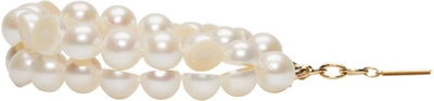 Shop Melanie Georgacopoulos White Sliced Pearl Tasaki Edition Bracelet In White Pearls/ Yellow