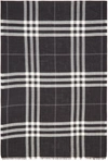 Burberry Giant Check Print Wool & Silk Scarf In Black