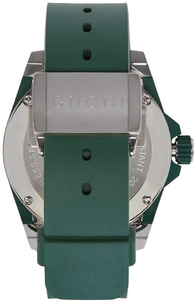 Shop Gucci Green And Silver Dive Watch